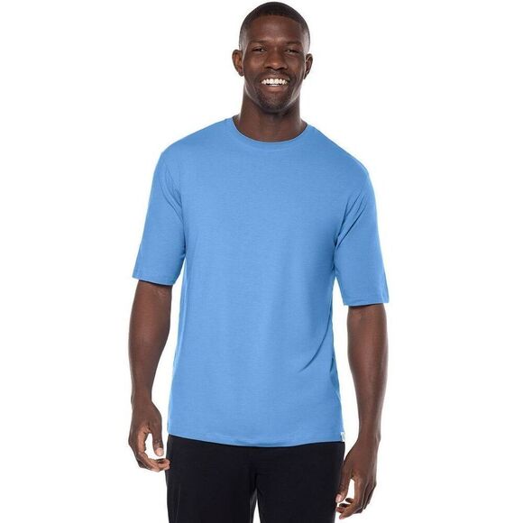 Coolibar Men's Morada Everyday Short Sleeve T-Shirt UPF 50 Clear Sky Blue - Picture 1 of 6